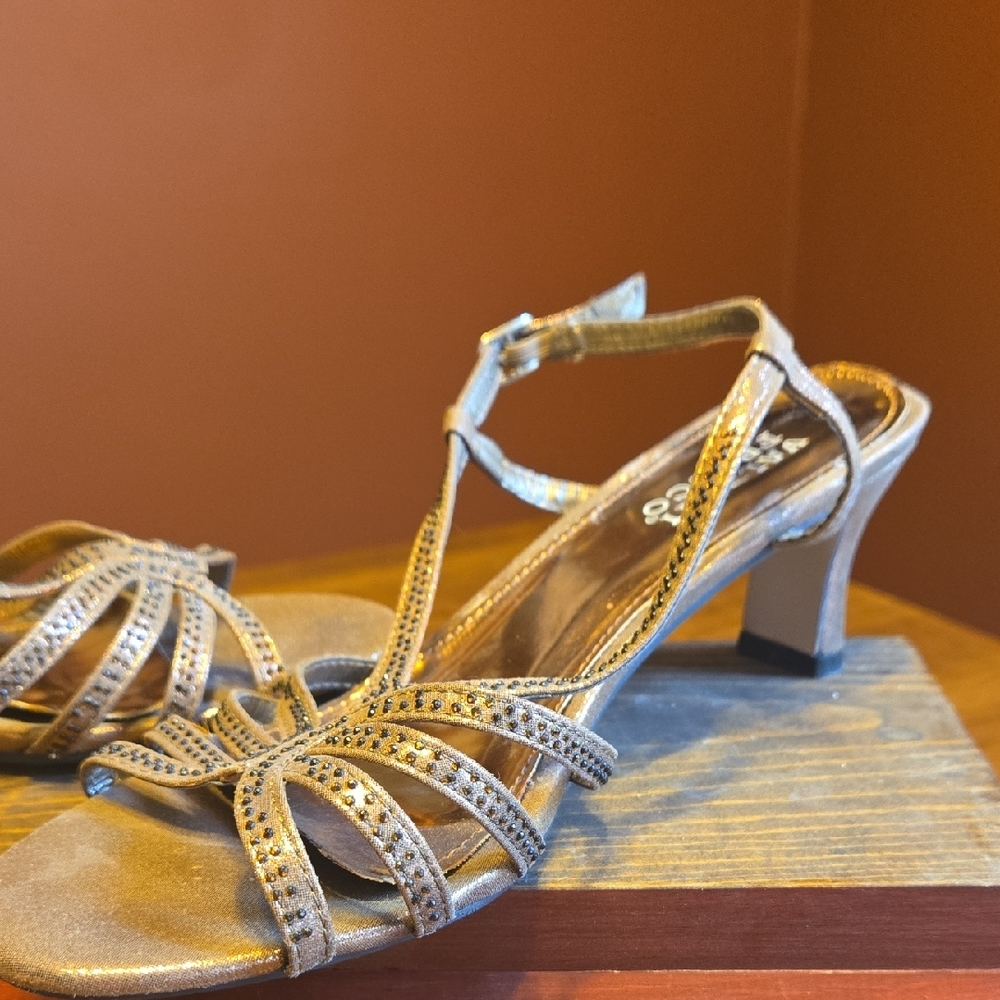 Elegant Gold Strappy Heels